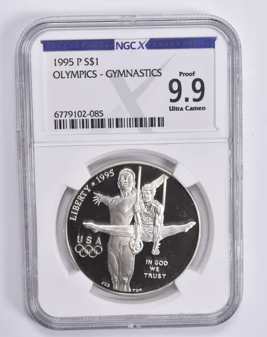 1995-P Olympic Gymnastics Commemorative Dollar Proof 9.9 UCAM NGC X NGCX