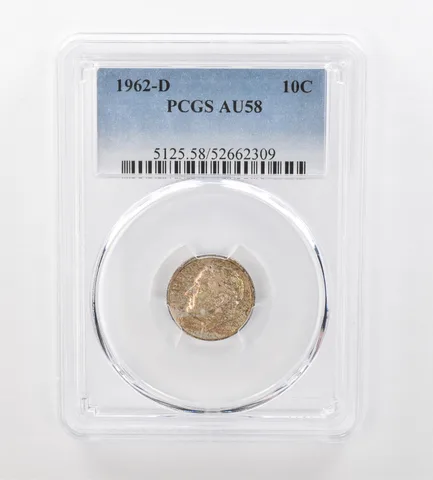1962-D Roosevelt Dime AU58 PCGS Beautiful Tone *1013