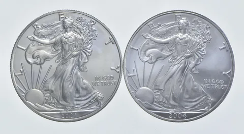 2021 - 2004 American Silver Eagle 1 T Oz .999 Lot of 2 *268