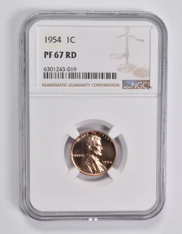 PF67 RD 1954 Lincoln Wheat Cent NGC a3628