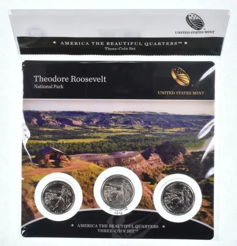 2016 Theodore Roosevelt National Park PDS ATB 3 Quarter Coin Set Unc BU