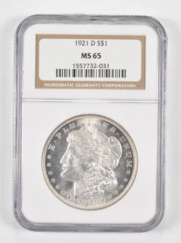 MS65 1921-D Morgan Silver Dollar NGC Vam *1258