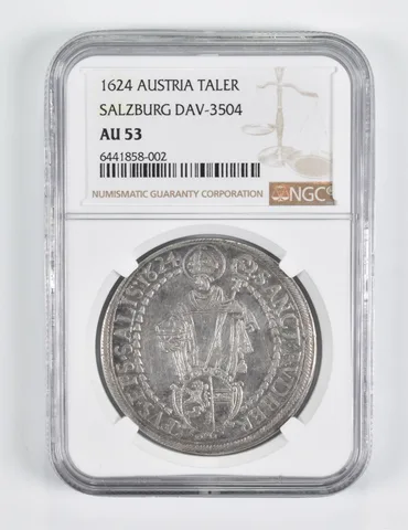 AU53 1624 Austria 1 Thaler Salzburg Dav-3504 NGC *1663