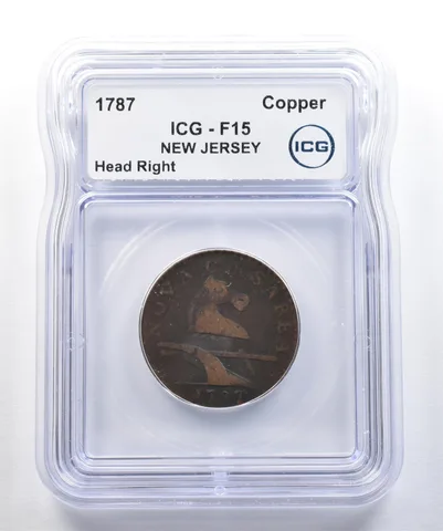 1787 New Jersey Copper Head Right F15 ICG *7779