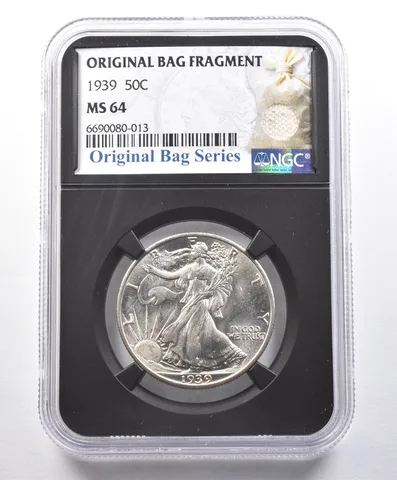 1939 Walking Liberty Half Dollar Original Bag Fragment MS64 NGC *4112