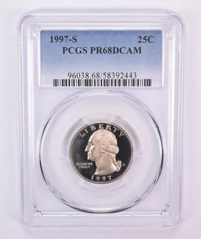 1997-S Washington Quarter PR68 DCAM PCGS Blue Label