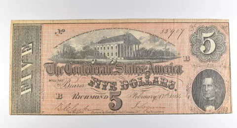 1864 $5 Richmond VA Confederate States Of America Obsolete Note *3874