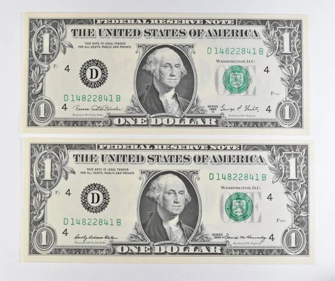 Lot (2) Matching Radar Numbers 1969/1969 D $1 Cleveland OH FRN *1710