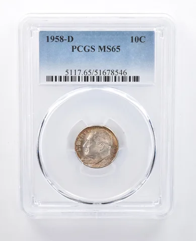 1958-D Roosevelt Dime MS65 PCGS Beautiful Tone *8041