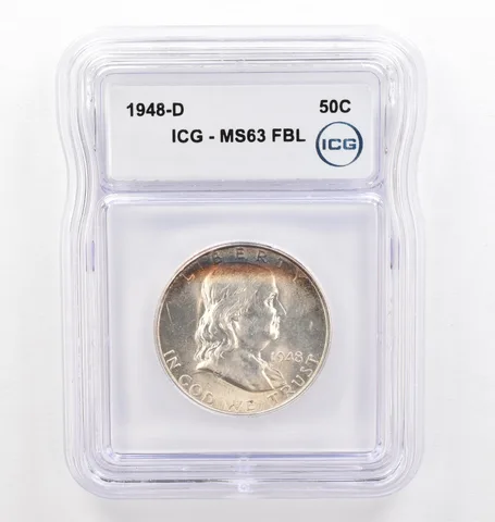 1948-D Franklin Half Dollar MS63 FBL ICG Beautiful Tone *0220
