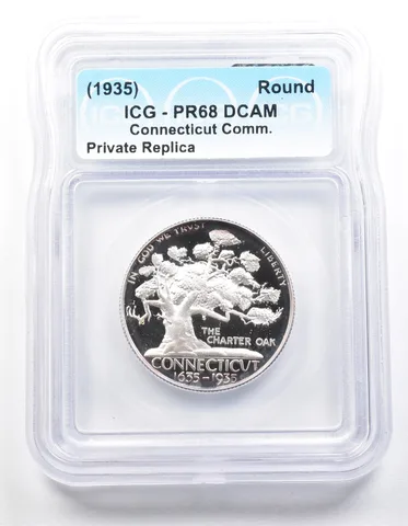 1935 Connecticut Half Dollar PR68 ICG Museum Gallery Strike a1287
