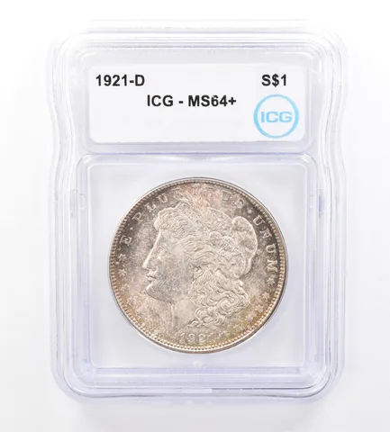1921-D Morgan Silver Dollar MS64+ ICG Beautiful Tone *1620