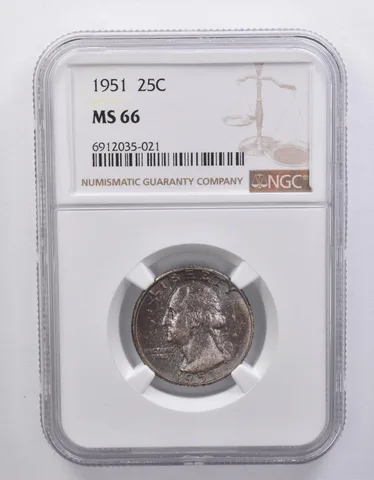 1951 Washington Quarter MS66 NGC Beautiful Tone *7187