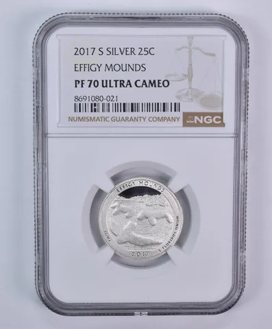 2017-S Washington Quarter ATB Silver Effigy Mounds PF70 UCAM NGC