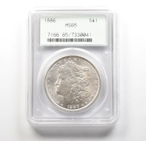 1886 Morgan Silver Dollar MS65 PCGS OGH a6280
