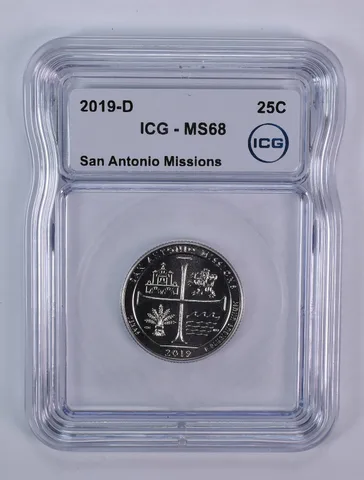 2019-D Washington Quarter ATB San Antonio Missions MS68 ICG