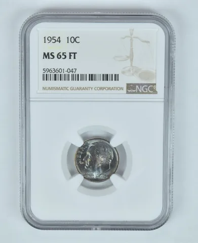 MS65 FT 1954 Roosevelt Dime - Graded NGC Toned! *9030