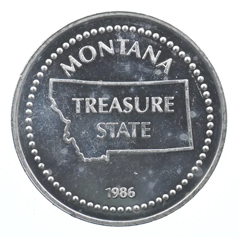 VINTAGE Art Bar/Round - State Of Montana 1 Oz. .999 Silver - One Troy Ounce *816