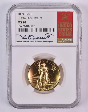 2009 $20 MMIX Gold Double Eagle Bressett Ultra High Relief MS70 NGC *0989