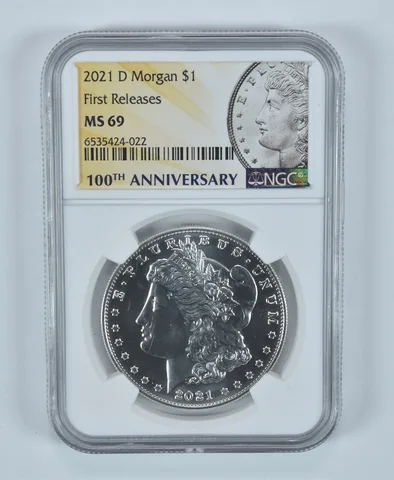 2021-D Morgan Silver Dollar First Releases MS69 NGC Special Label