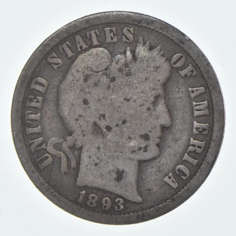 1893-O Barber Dime 90% Silver Average Circ