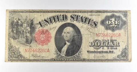 1917 $1 Legal Tender Large Note Red Seal *4553