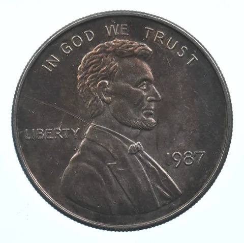 VINTAGE Art Bar/Round 1987 Lincoln Wheat Cent Pattern .999 Silver 1 T Oz *804