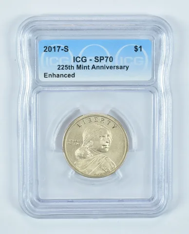 2017-S Sacagawea $1 225th Mint Anniversary Enhanced SP70 ICG