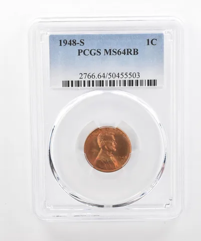 1948-S Lincoln Wheat Cent MS64 RB PCGS Beautiful Tone *3026