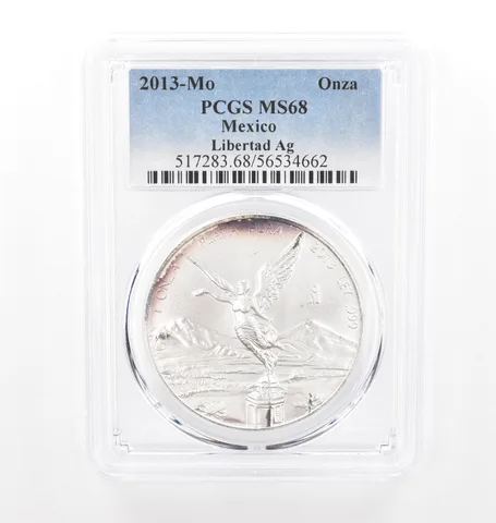 2013 Mo Mexico 1 Onza Silver Libertad MS68 PCGS Peripheral Tone *2100