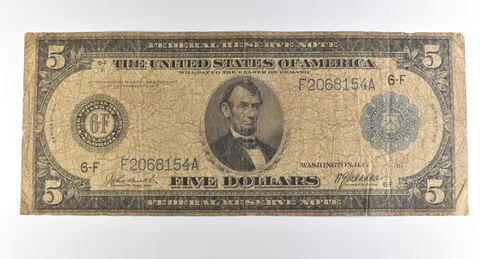 1914 $5 Atlanta GA FRN Large Note Blue Seal *3718