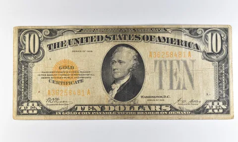 1928 $10 Gold Certificate Yellow Seal *8266
