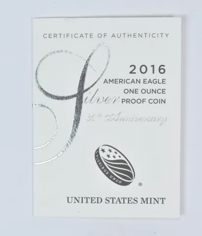 COA 2016-W American Silver Eagle Proof
