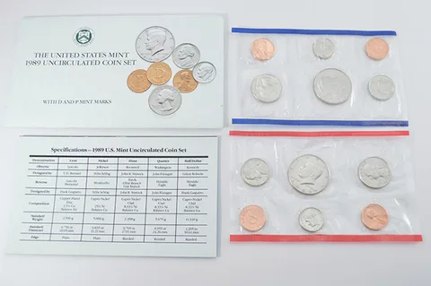 1989 Mint Set with Original Envelope & Flatpacks (10 coins)