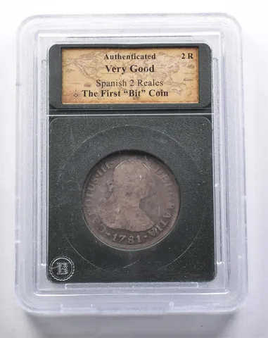 VG 1781 Spain 2 Reales The First "Bit" Coin a3400