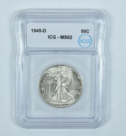 1945-D Walking Liberty Half Dollar MS62 ICG