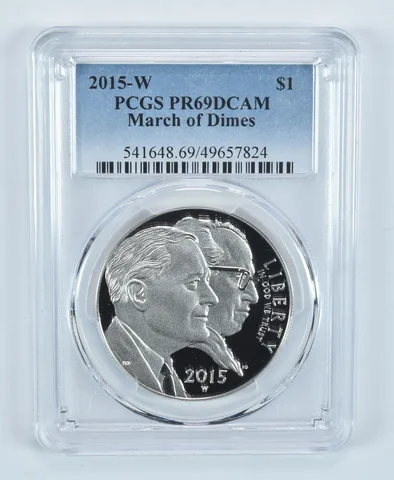 2015-W March Of Dimes Commemorative Dollar PR69 DCAM PCGS Blue Label