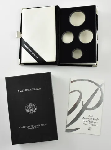 OGP 2001 Platinum Eagle Proof Set 4-Coin BOX & COA - NO COINS