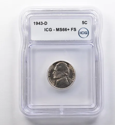 1943-D Jefferson Nickel MS66+ FS ICG a2239