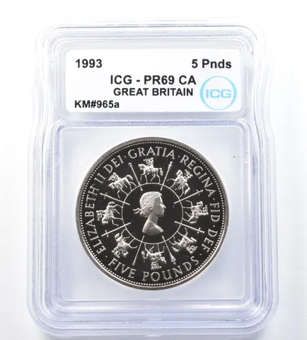 1993 Great Britain 5 Pounds KM#965a PR69 CA ICG *8910