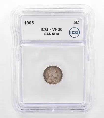 1905 Canada 5 Cents VF30 ICG Beautiful Tone *5744