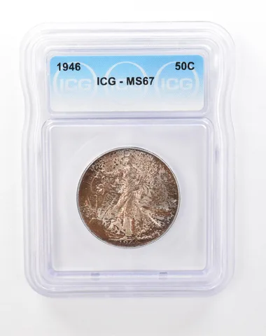 1946 Walking Liberty Half Dollar MS67 ICG Beautifully Toned *2876