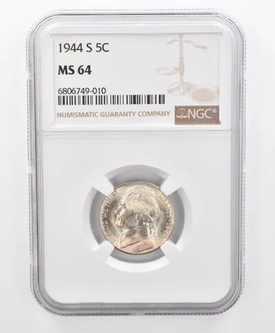 1944-S Jefferson Nickel MS64 NGC Beautiful Tone *2684