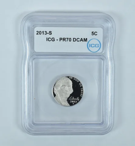 2013-S Jefferson Nickel PR70 DCAM ICG