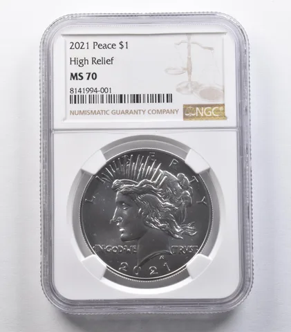 2021 Peace Silver Dollar High Relief MS70 NGC *2056