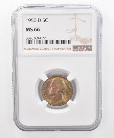 1950-D Jefferson Nickel MS66 NGC Beautiful Tone *2696