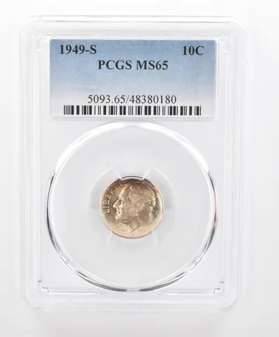 1949-S Roosevelt Dime MS65 PCGS Beautiful Tone *2734