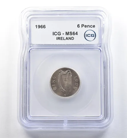 1966 Ireland 6 Pence MS64 ICG *2556