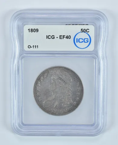 1809 Capped Bust Half Dollar O-111 EF40 ICG a9048