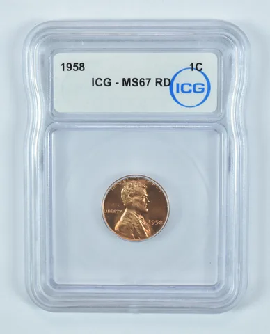 1958 Lincoln Wheat Cent MS67 RD ICG